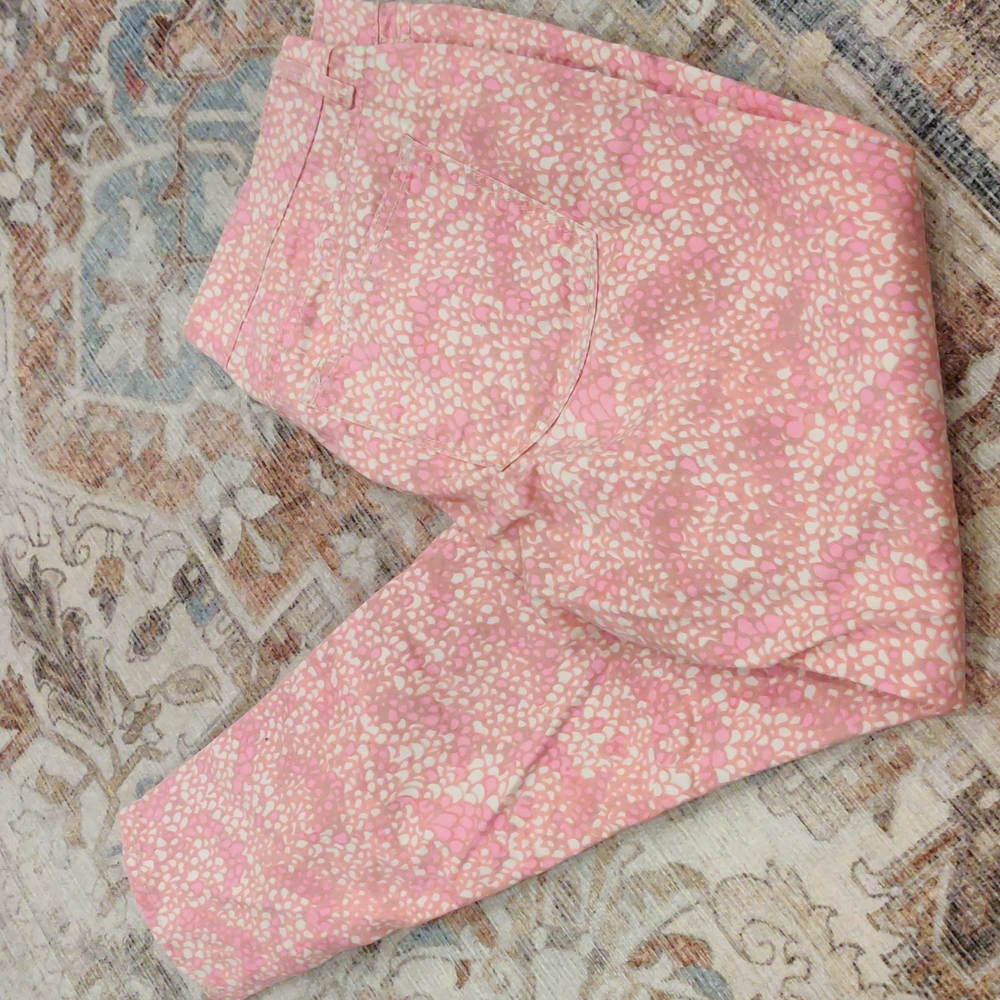 Like new pink print 1969 legging jeans